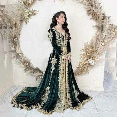 Kaftan luxueux vert pour mariage